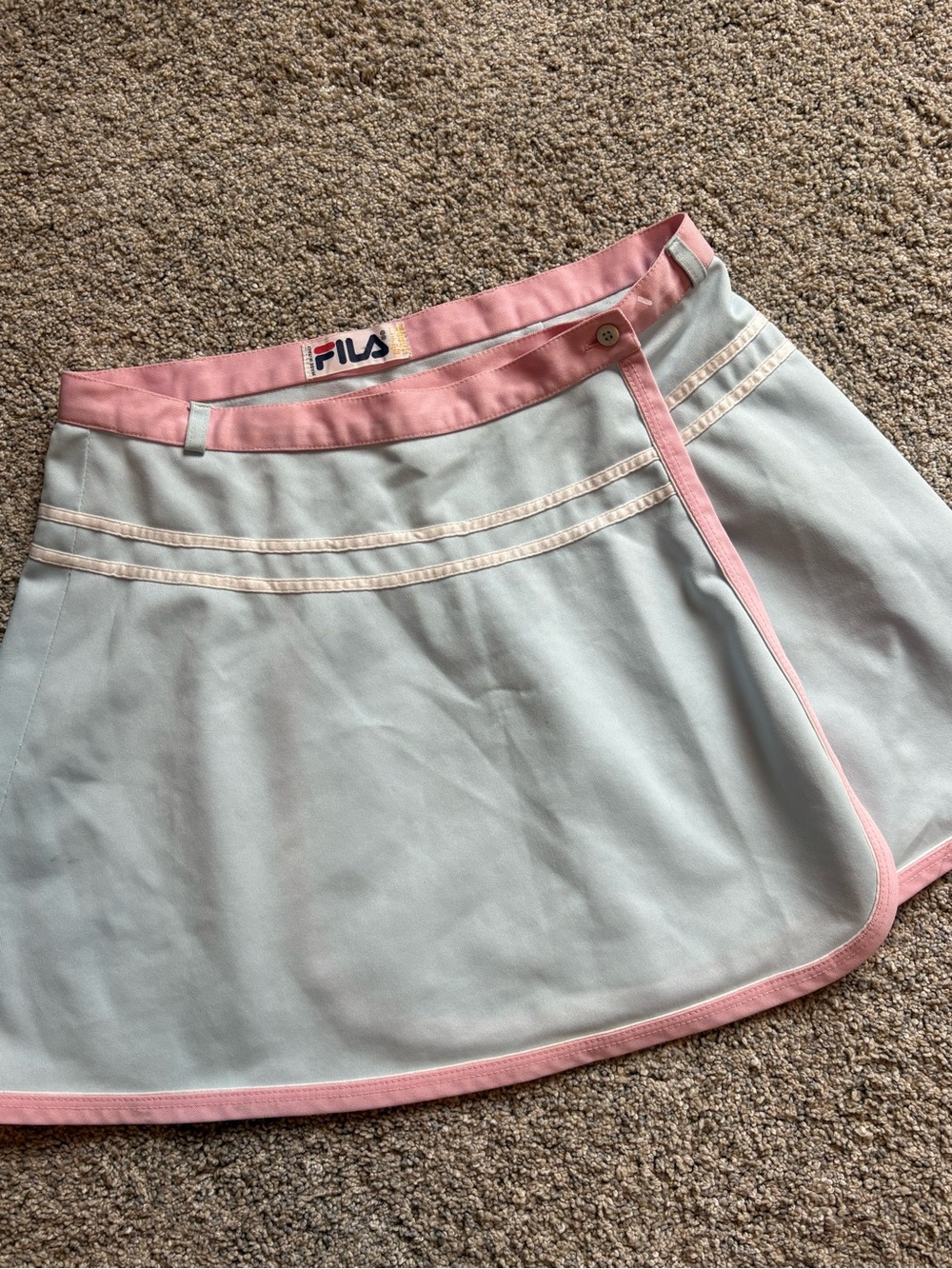 Fila White Mini Skirt with Pink Trim